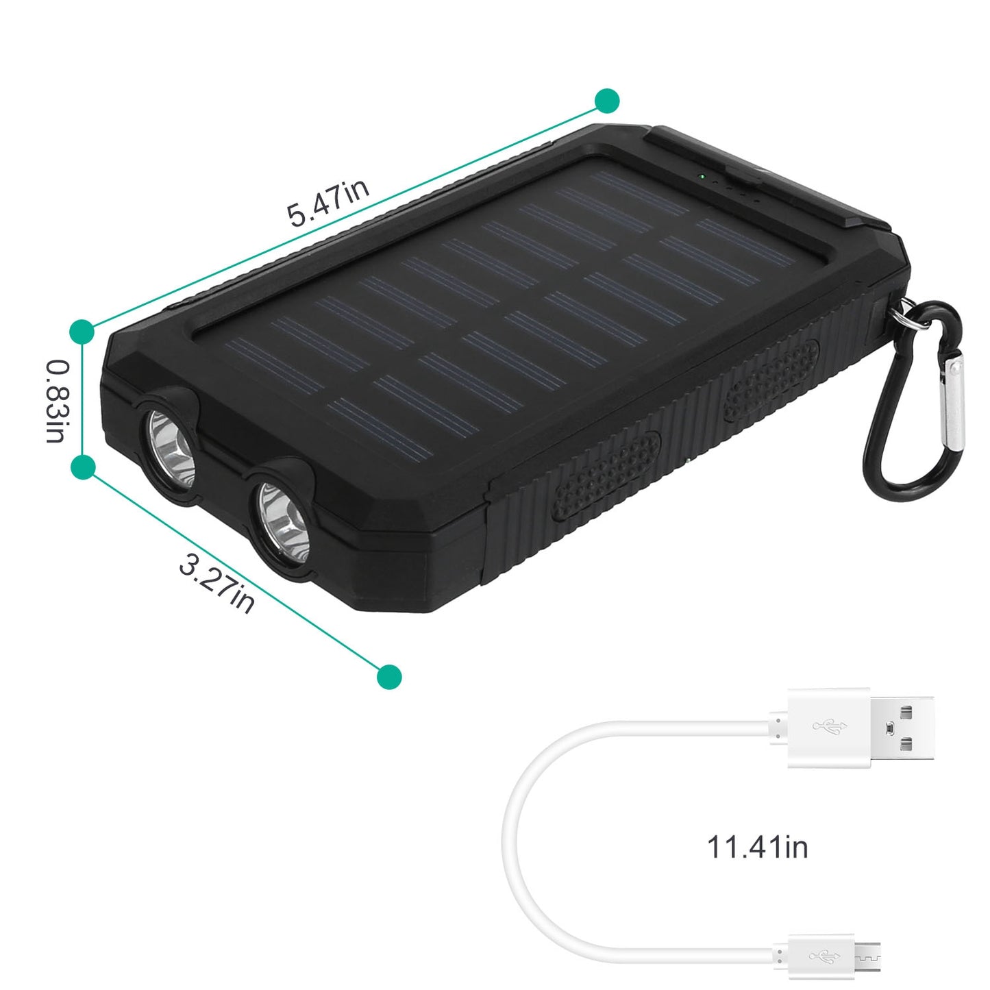 Premium 10000mAh Solar Power Bank – Waterproof, Dual Flashlight & Compass | Built for Outdoor Performance