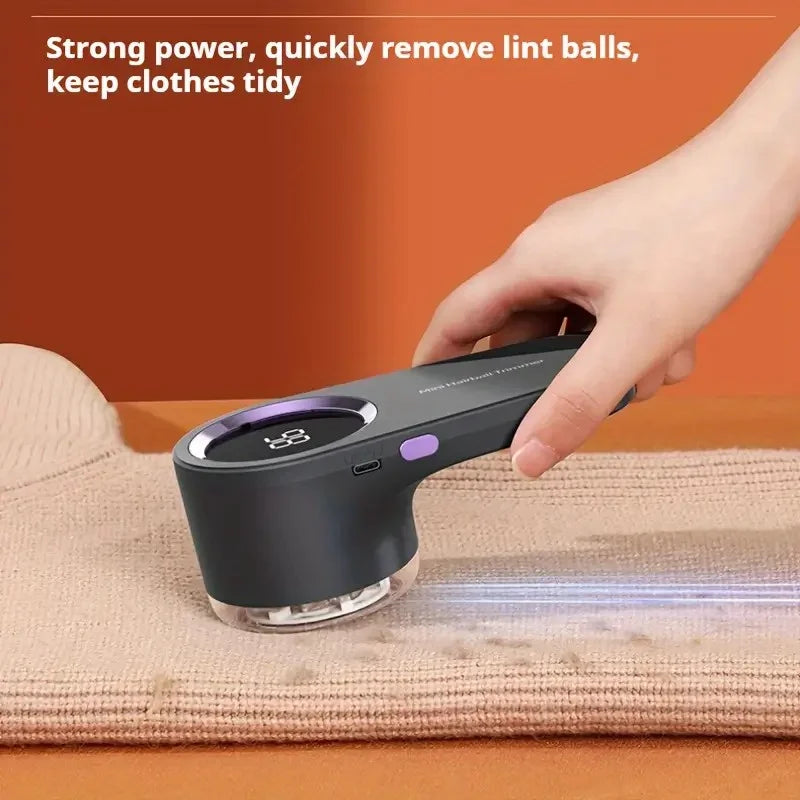 Portable Electric Lint Remover - Sweater Fabric Shaver with LED Display, USB Rechargeable,  Safe for Clothes, Bedding, , Carpets