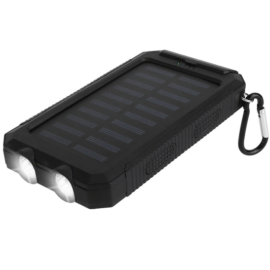 Premium 10000mAh Solar Power Bank – Waterproof, Dual Flashlight & Compass | Built for Outdoor Performance